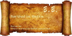 Barthalis Betta névjegykártya